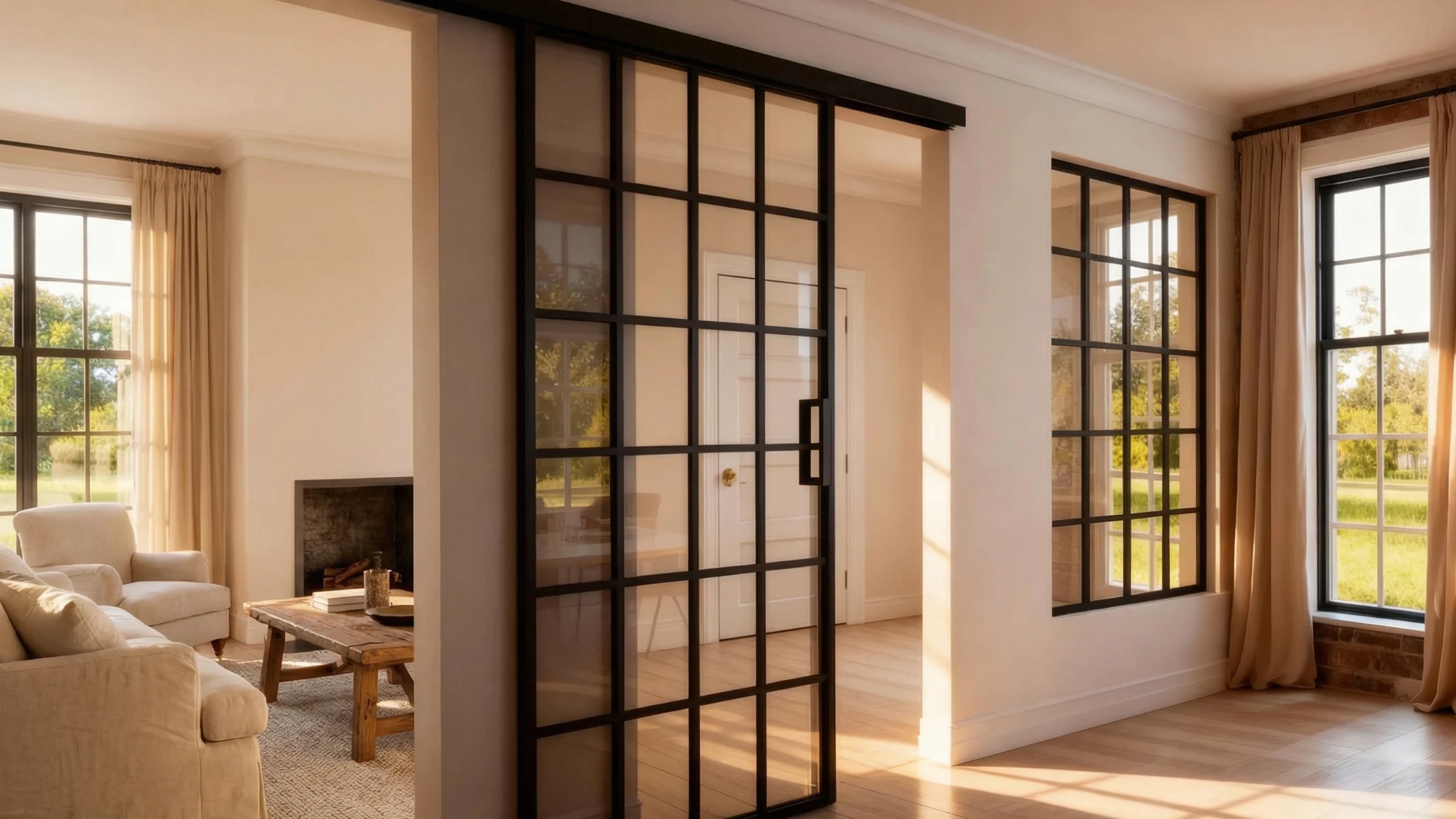 Modern Glass Interior Barn Door Toronto